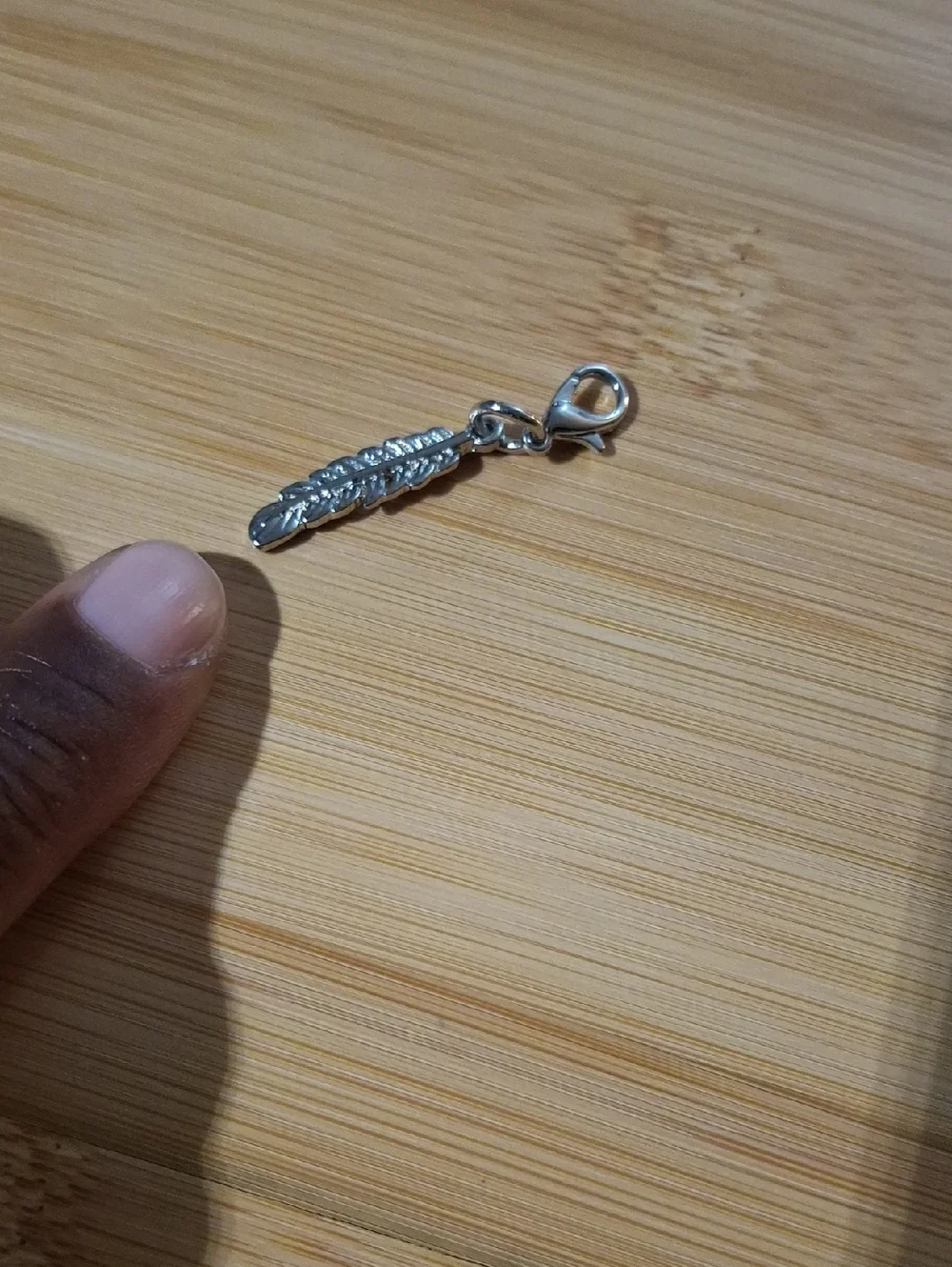 Feather Floating Locket Dangle